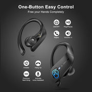 Axloie Wireless Earbuds, Bluetooth 5.0 Headphones True Wireless Premium Deep Bass IPX7 Waterproof 35H Playtime in-Ear TWS Stereo Earphones with Charging Case for Sport Running Gym Workout (BlackUpgraded)