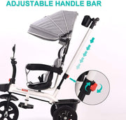 4 in 1 Baby Walker Kids Trike Tricycle Bike Children Bicycle Ride On Toy Safety Fence Adjustable Seat Handlebar