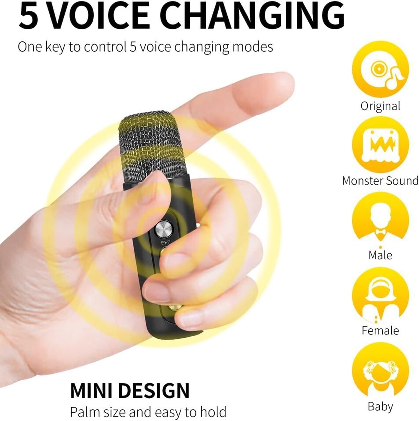 YueME Compact Karaoke Speaker with 2 Wireless Microphones