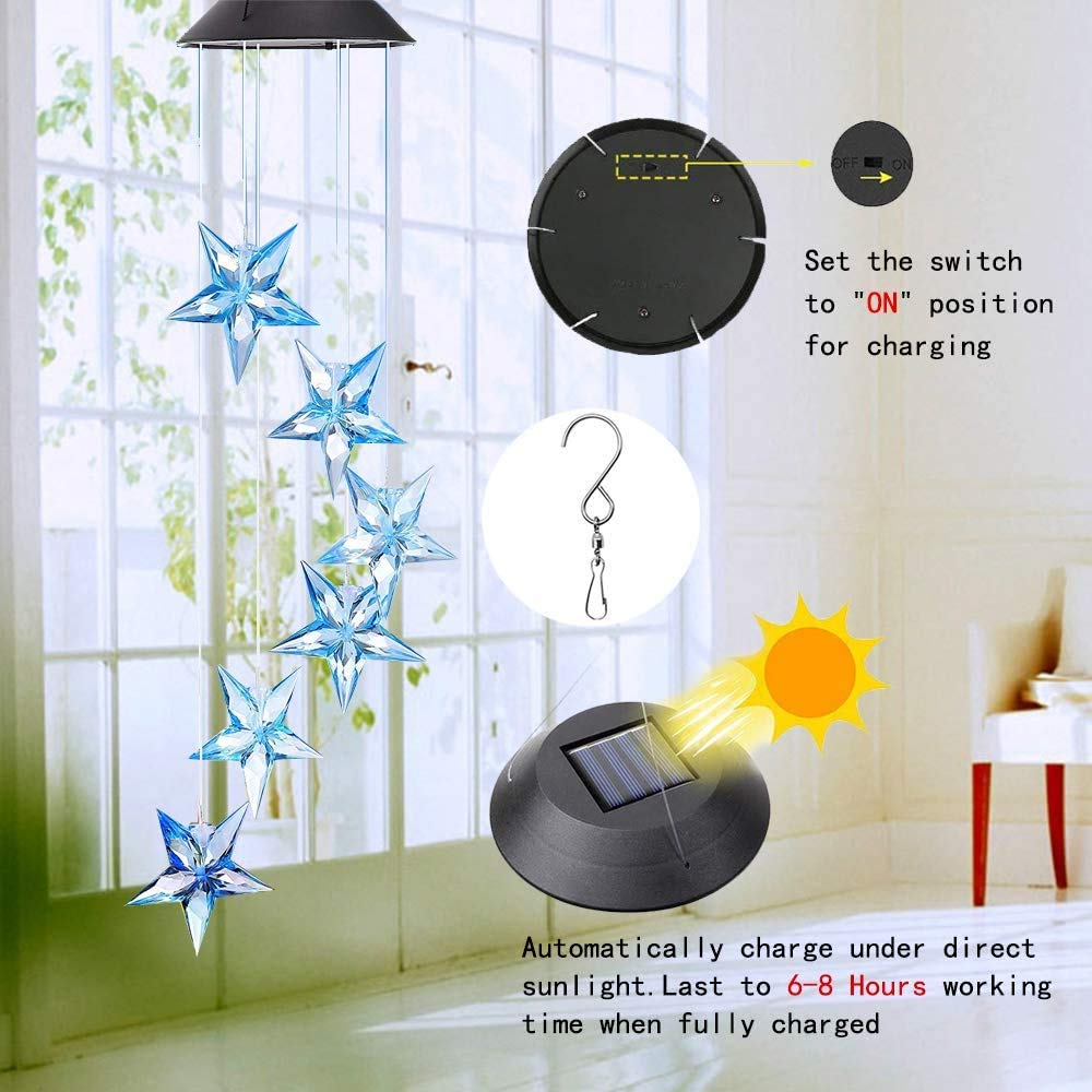 Colour Changing Solar Power Wind Chime