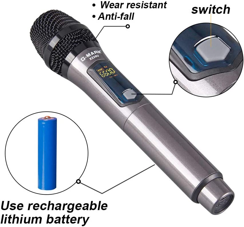 G-MARK X220U Rechargeable UHF Wireless Microphone