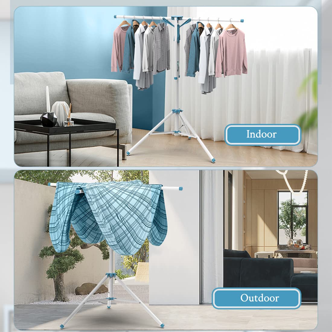 REASOR Foldable 4-Arm Tripod Drying Rack – 101–151cm