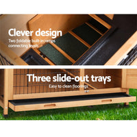 3-Level Fir-Wood Small-Animal Hutch – 91.5 × 46 × 116.5 cm