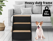 Wooden Pet Steps with Built-In Resting Cubby – 50 kg, White or Black