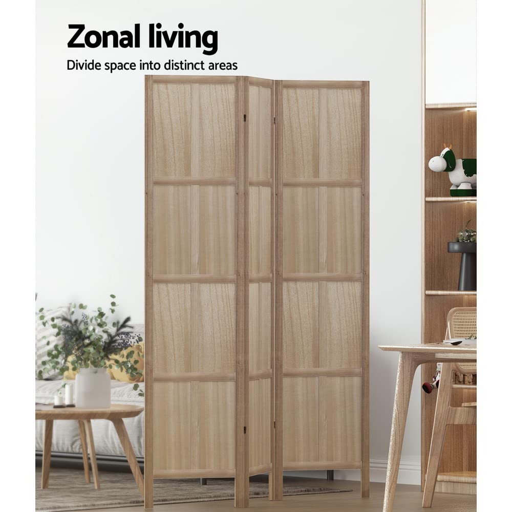 Room Divider Screen Privacy Wood Dividers Stand 3 Panel Brown