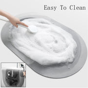 Soft Diatom-Foam Bath Mat – Light Blue Semicircle