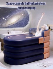 160 cm Inflatable Adult Bathtub with Wireless Pump – Orange