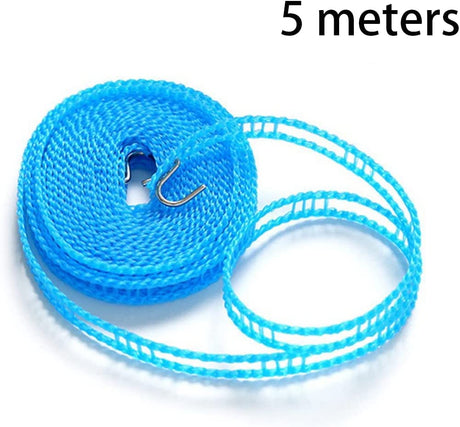 Nylon Clothesline 5m Adjustable Portable Washing Line Windproof Non-Slip for Home Hotel Travel Outdoor Camping Hanger Rope