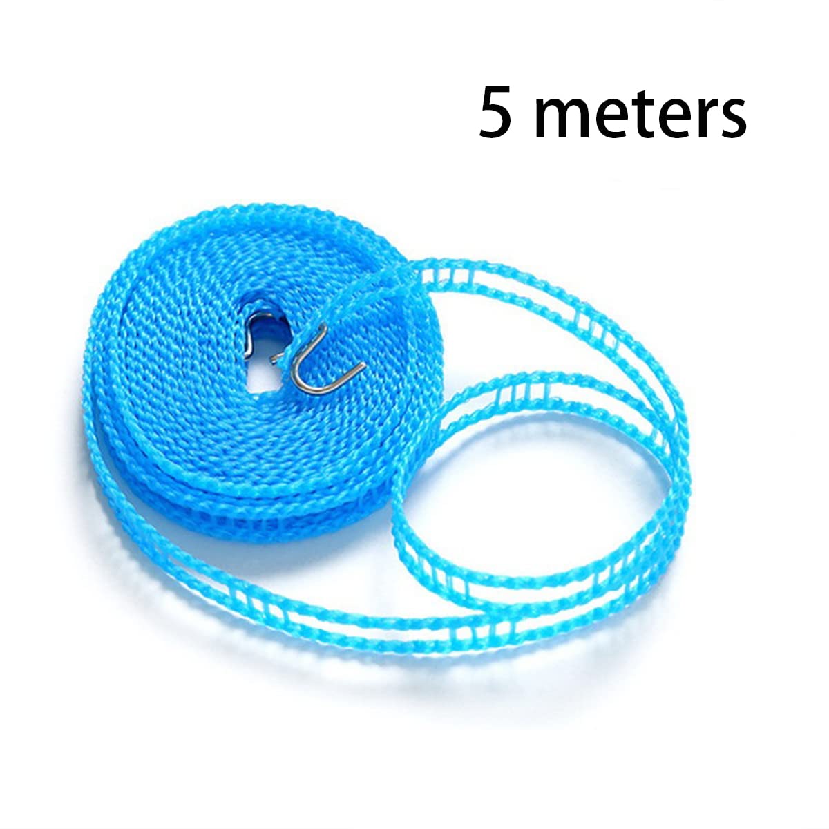 5 m Portable Loop Clothesline with Hooks