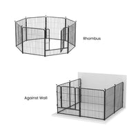 8-Panel 32-Inch Foldable Metal Dog Playpen – Black