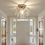 Pendant Lamp European Style Crystal Ceiling Small Chandelier Modern Minimalist Porch Aisle Corridor Restaurant Light, Silver