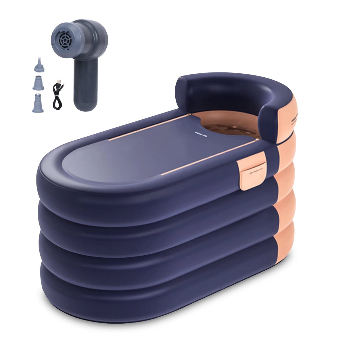 160 cm Inflatable Adult Bathtub with Wireless Pump – Orange