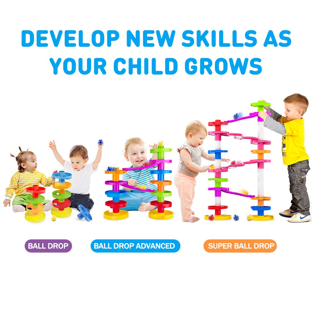 Super Ball Drop Toy, Extra Large Size Activity Tower with Ball Ramp Bridge for Educational and Fun Activity for Toddlers and Children of All Ages - Go, Play Stack and Roll