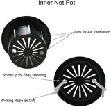 Orchid Pot with Net and Holes, Round Self Watering Planter Pot for Indoor Plants and Flowers 3 Sets White