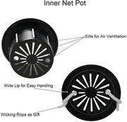 Orchid Pot with Net and Holes, Round Self Watering Planter Pot for Indoor Plants and Flowers 3 Sets White