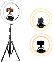 Ring Light Kit: 17.5” Outer Led Ring Light with Wireless Control, Professional Bi-Color 3000K-6000K Circle Lights, Up to 5000Lux, Compatible with DSLR Cameras, Cell Phones and Webcams.