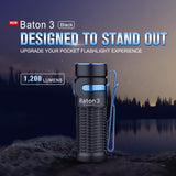 OLIGHT Baton 3 1200 Lumens Compact Rechargeable Flashlight
