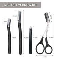 4-Piece Eyebrow Grooming Kit – Razors, Scissors & Tweezers