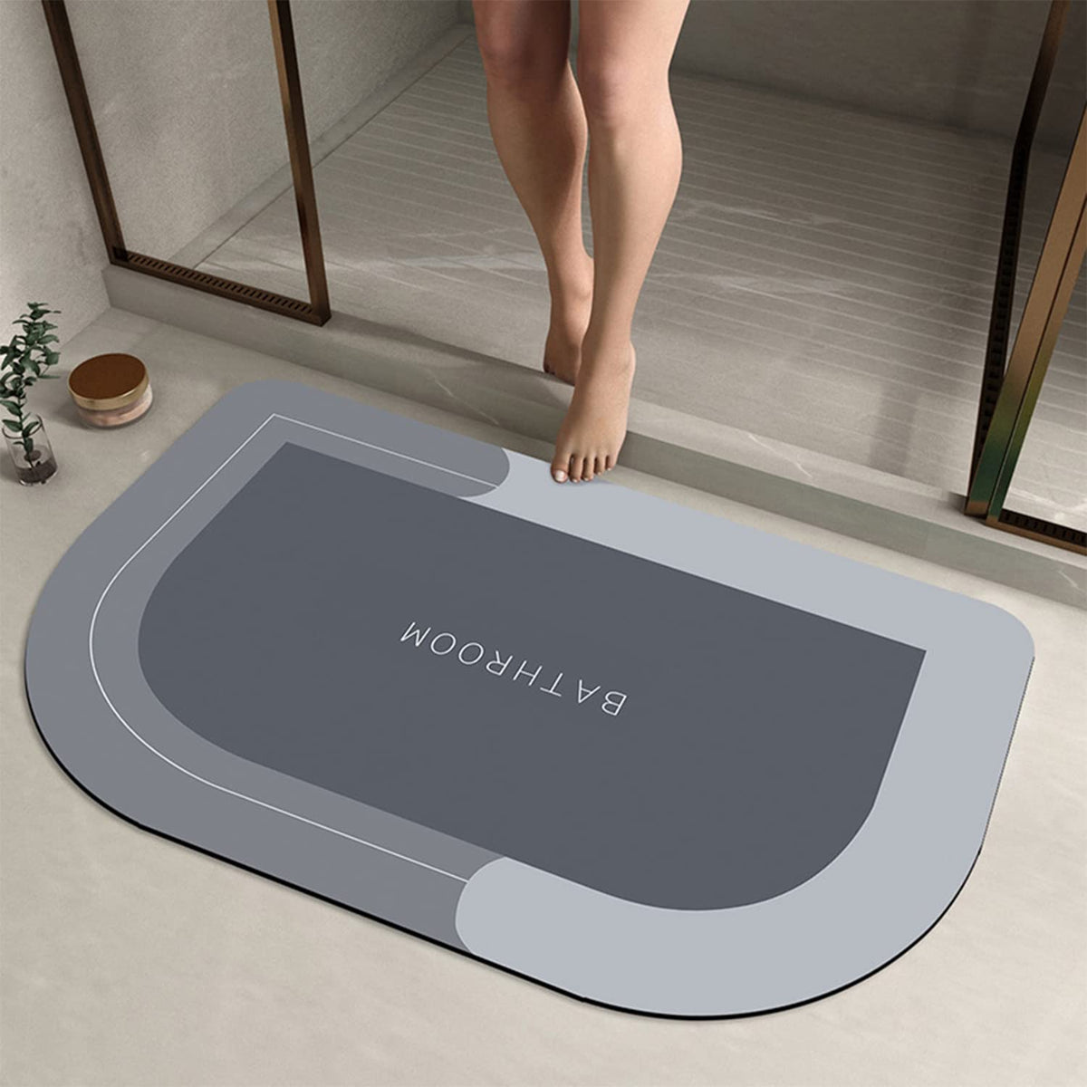 Semicircle Quick-Dry Bathroom Mat – 40 × 60 cm
