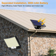 106-LED Solar Motion Wall Light with Separate Panel