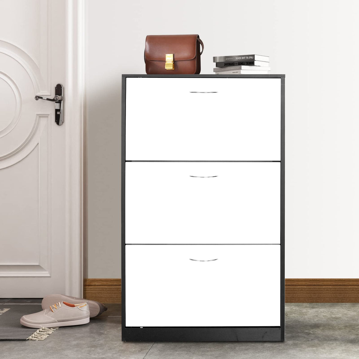 3-Drawer Enclosed Shoe Cabinet – Up to 30 Pairs
