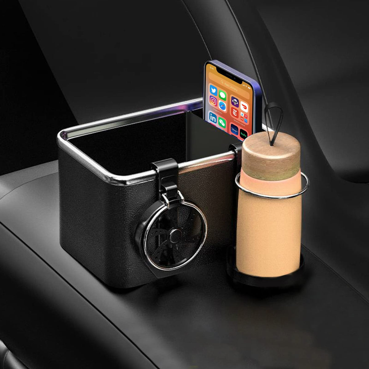 Car Centre Armrest Organiser with 3 Removable Cup Holders