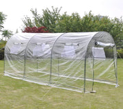 Walk-In Tunnel Greenhouse with 6 Mesh Windows