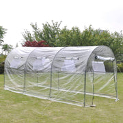 Walk-In Tunnel Greenhouse with 6 Mesh Windows