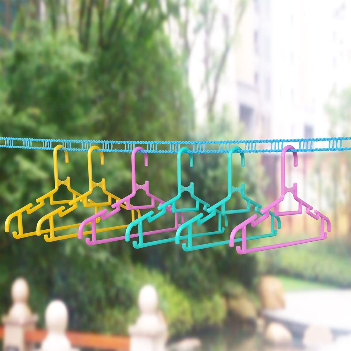 5 m Portable Loop Clothesline with Hooks
