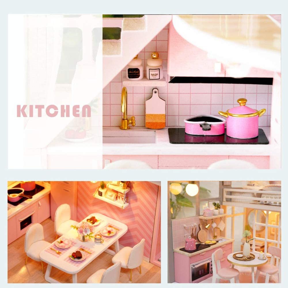 DIY Dollhouse Miniature with Furniture Kit