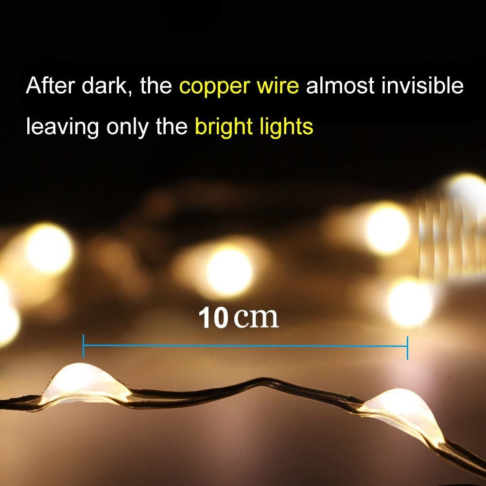 LED Solar String Lights Outdoor, 20M 200 LED Solar Powered Fairy Light with 8 Lighting Modes,Waterproof Outdoor Solar Lighting for Home,Garden,Decoration (Warm White) 