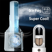 6-Speed USB Misting Desk Fan with 7-Colour Light
