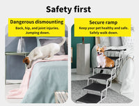 6-Step Folding Dog Access Stairs – 2 Heights, 90 kg Capacity