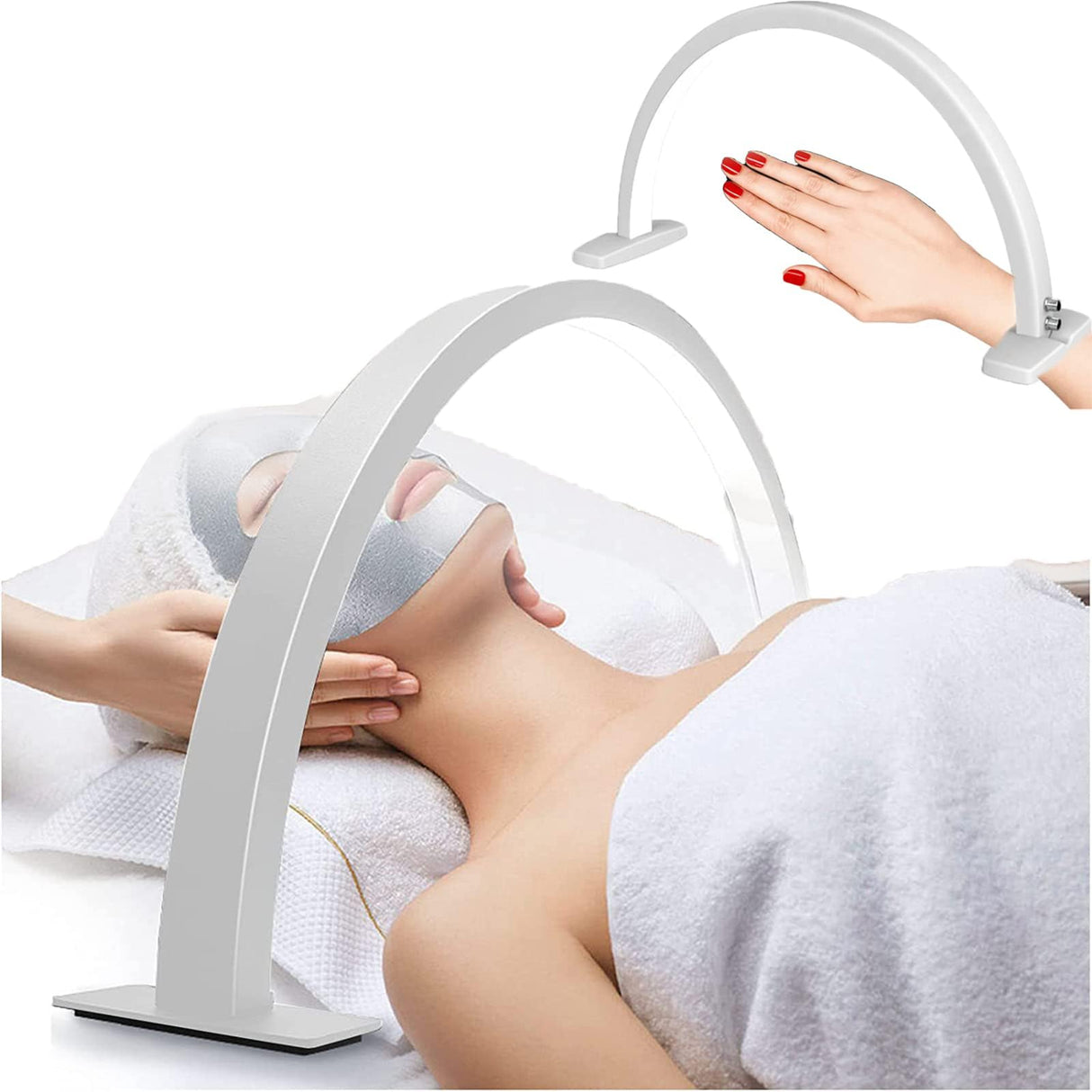 Lash Light for Eyelash Extensions, Desk Lash Lamp, Portable Half Moon Desk Lamp, 3000-6000K Led Nail Desk Lamp for Tattoo Artists, Beauty, Eyebrows,White