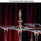 Wine Glass Holder Stand Wine Organiser Rack can Holds Up to 1 Decanter, 2 Bottles and 6 Glasses for Home Bar Furniture,Bronze