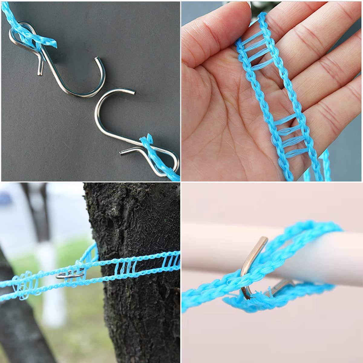 5 m Portable Loop Clothesline with Hooks