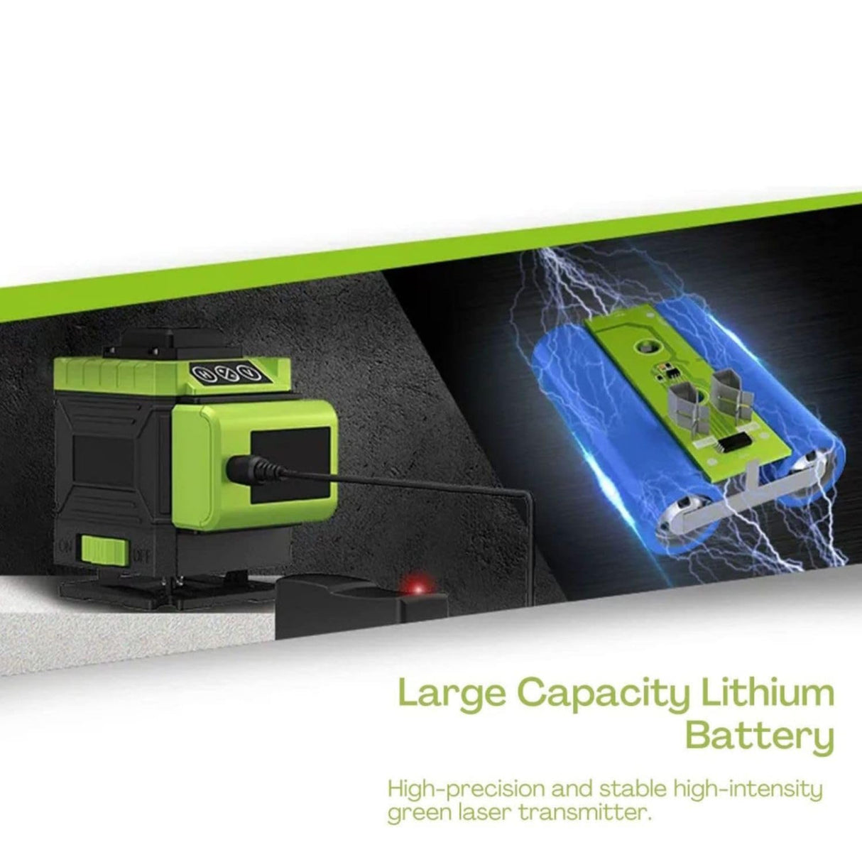 Laser Level, Green Light, 360° 4D 16 Lines, DIY Indoor Home Improvement Project Hand Tools