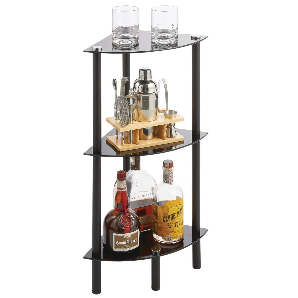 3 Tier Open Glass Shelves
