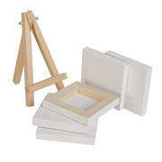 14 Mini Canvas & Easel Sets – 4 × 4-Inch Canvases