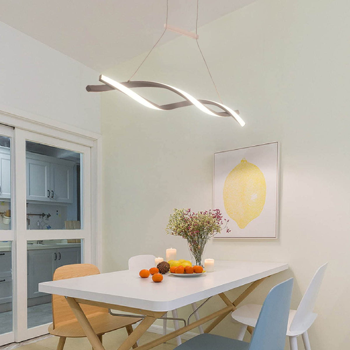 Modern Led Chandelier Lighting Creative Pendant Lamps for Ceiling of The Island Table Top Bar Office Bedroom Kitchen Living Room ( L80CM Pendant)
