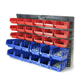 30 Tool Storage Bins Wall Mounted Organiser Parts Garage Workshop Box Shed Rack