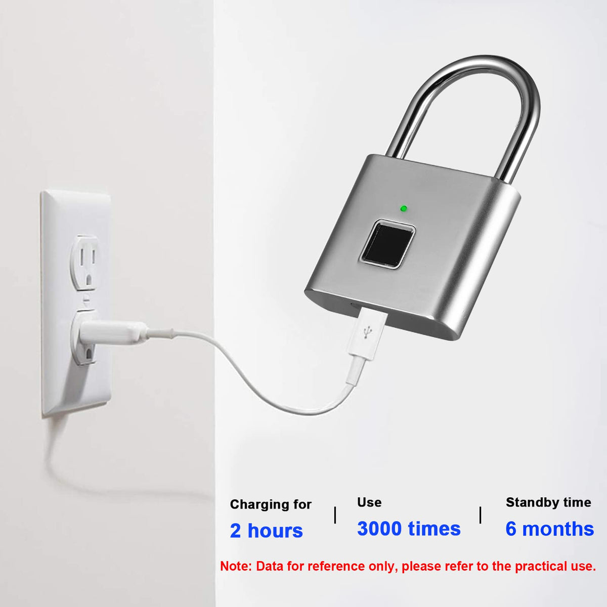 Rechargeable Fingerprint Padlock – Up to 10 Prints