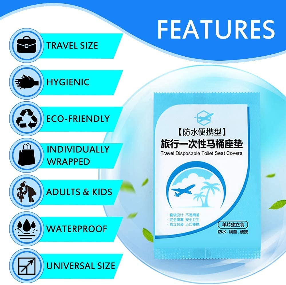 Individually Wrapped Disposable Toilet Seat Covers – 100 Pack