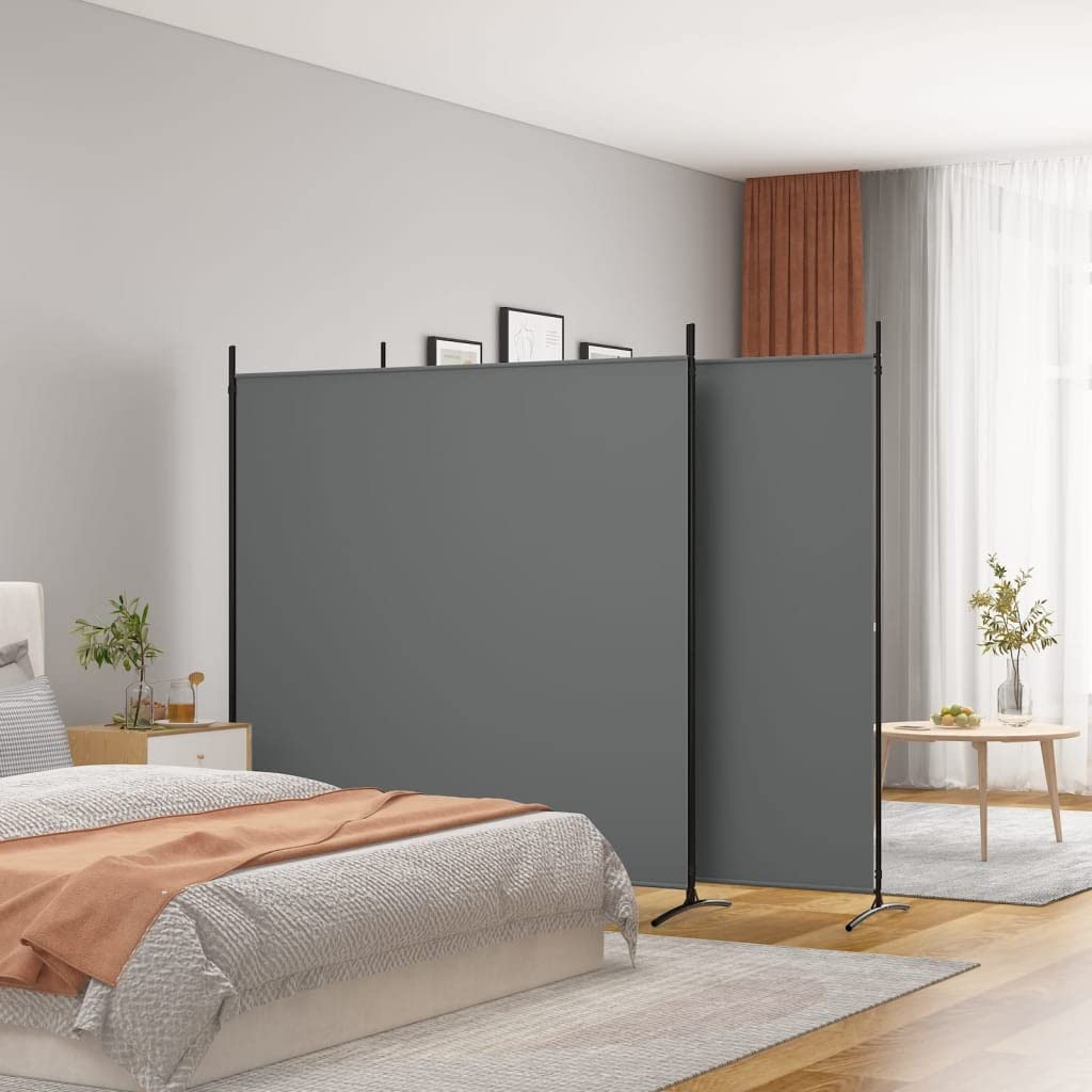Anthracite 3-Panel Fabric Room Divider – 525 × 180cm