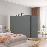 Anthracite 3-Panel Fabric Room Divider – 525 × 180cm
