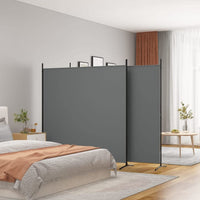 Anthracite 3-Panel Fabric Room Divider – 525 × 180cm
