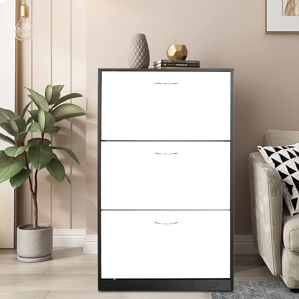 3-Drawer Enclosed Shoe Cabinet – Up to 30 Pairs