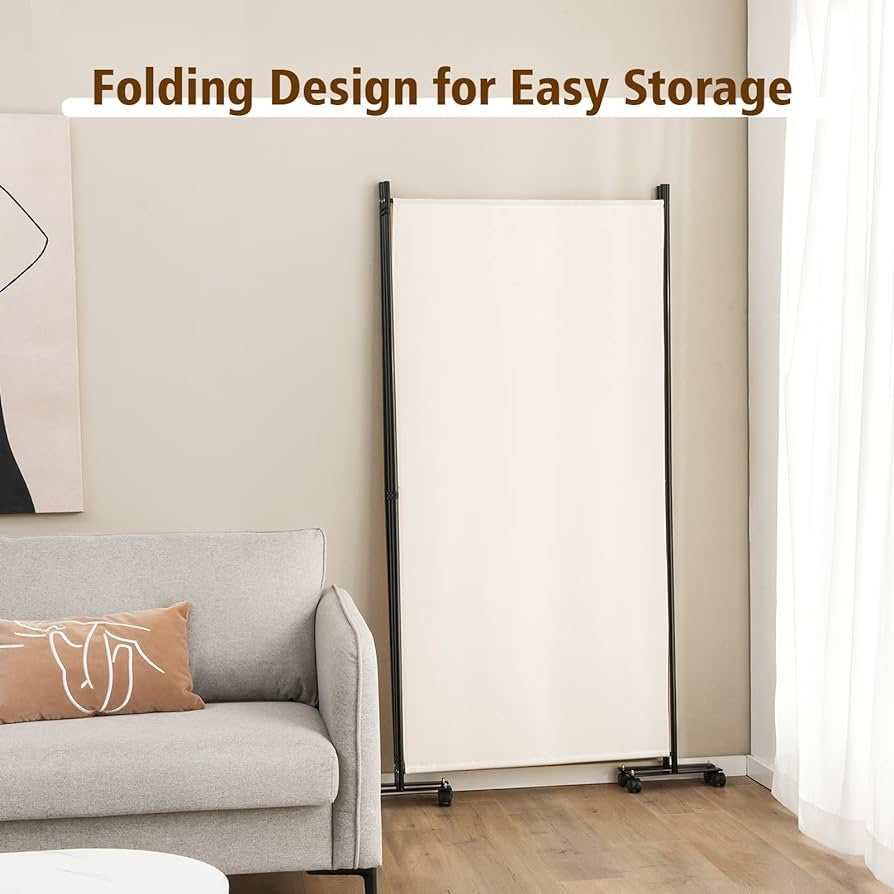262 × 180 cm 3-Panel Rolling Room Divider – 4 Colours
