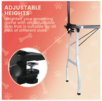 Foldable Pet Grooming Table with Adjustable Arm