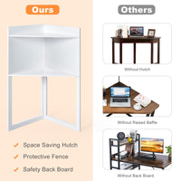 Compact Corner Computer Desk with Hutch, Keyboard Tray & Shelves
